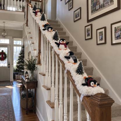 🔥Last Day 49% OFF✨—Playful Penguin Snowy Stair Railing Decor
