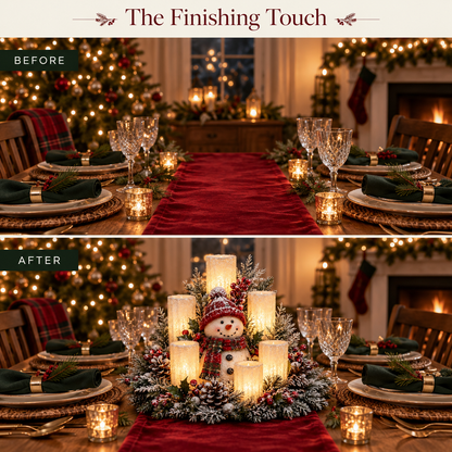 🔥 Limited Time 50% OFF –✨ Christmas Lighted Centerpiece with Flameless Candle Glow 🕯️🎄