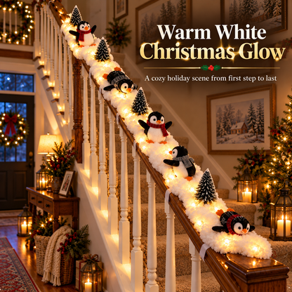 🔥Last Day 49% OFF✨—Playful Penguin Snowy Stair Railing Decor