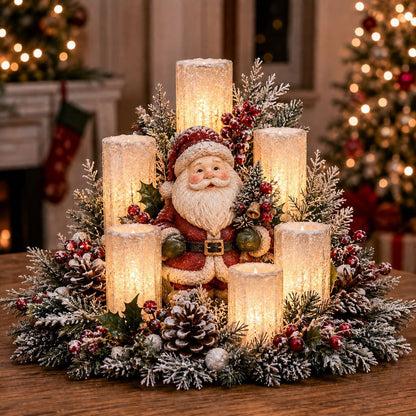 🔥 Limited Time 50% OFF –✨ Christmas Lighted Centerpiece with Flameless Candle Glow 🕯️🎄