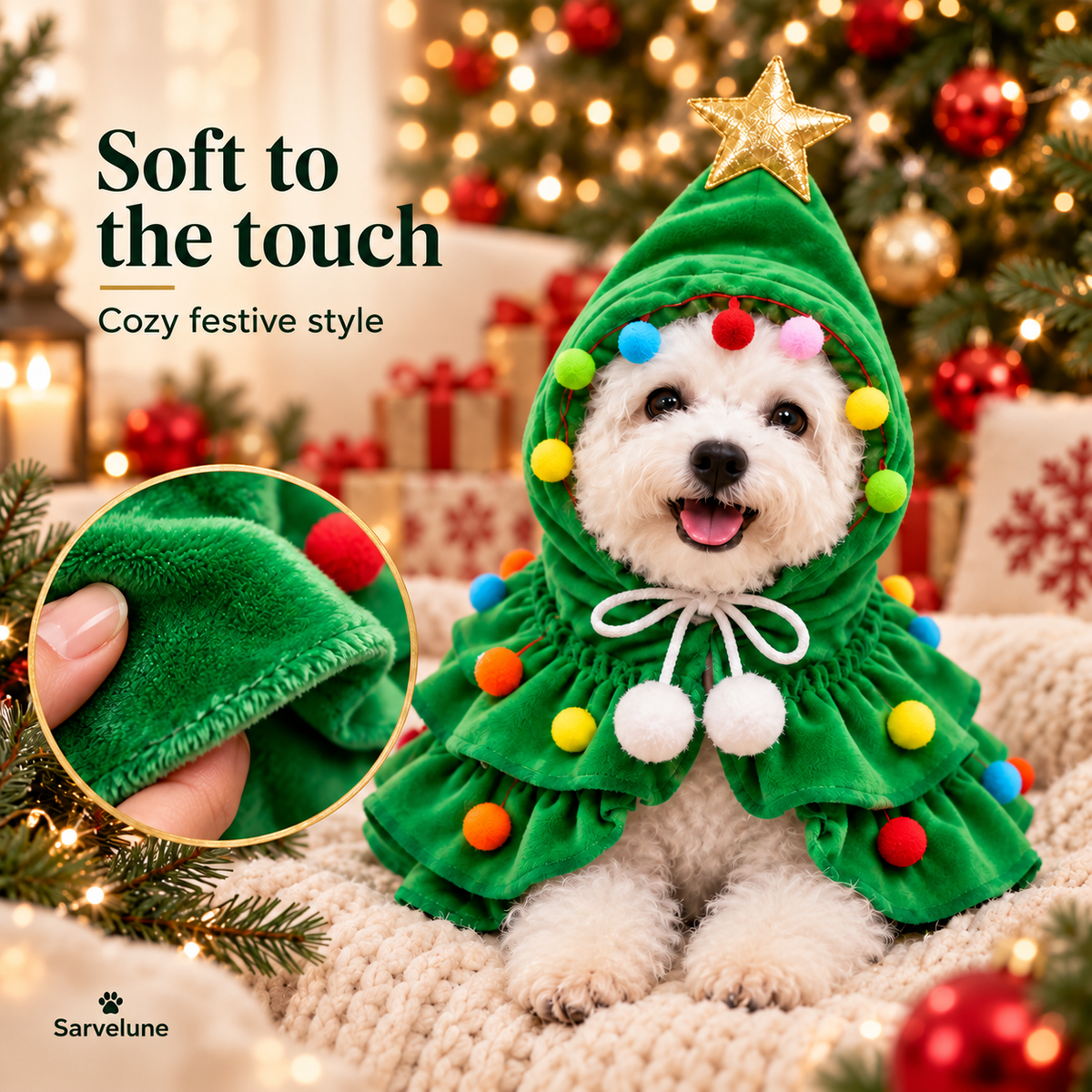 Soft green costume fabric with a close-up of its plush texture