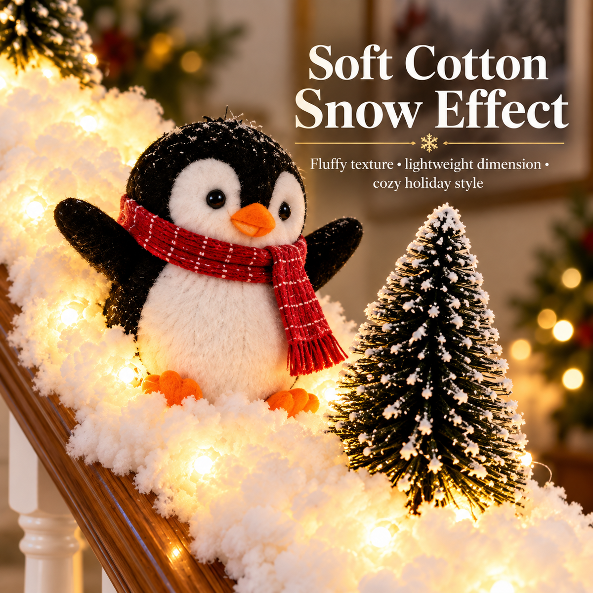 🔥Last Day 49% OFF✨—Playful Penguin Snowy Stair Railing Decor