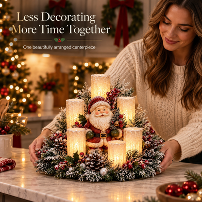 🔥 Limited Time 50% OFF –✨ Christmas Lighted Centerpiece with Flameless Candle Glow 🕯️🎄