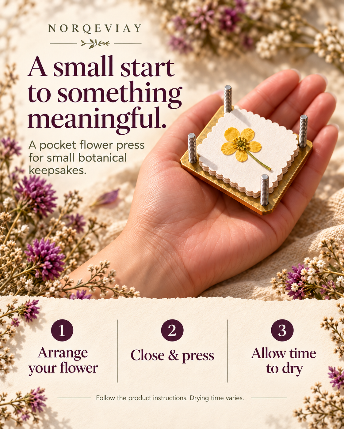 Mini Flower Press | Small Portable Pocket Press
