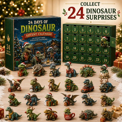 🦖🎅🎄24 Days of Dinosaur Christmas Advent Calendar – 24 Collectible Dino Figurines & Holiday Surprises