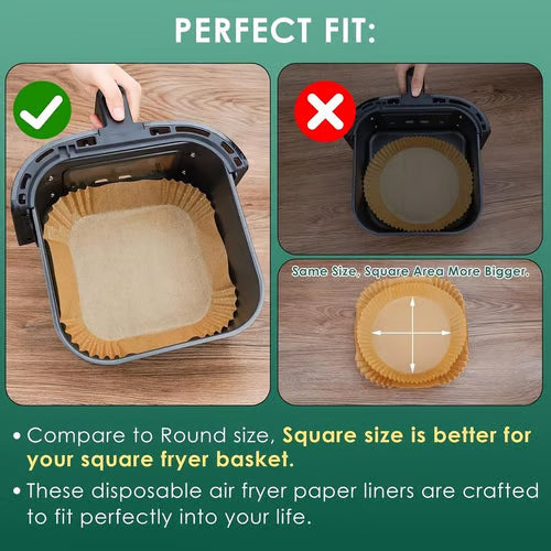 100Pcs Parchment Paper Air Fryer Paper Liners